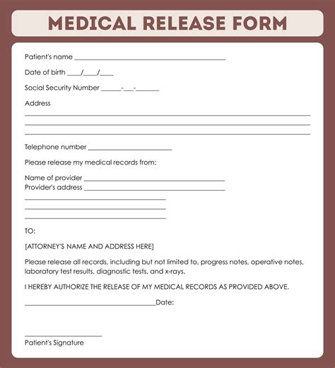 Medical Release Forms Printable