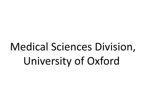 Medical Sciences Division, University of Oxford