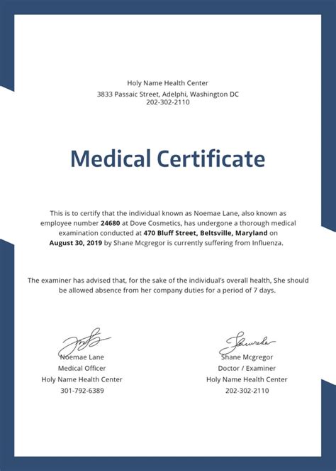Medical certificate service