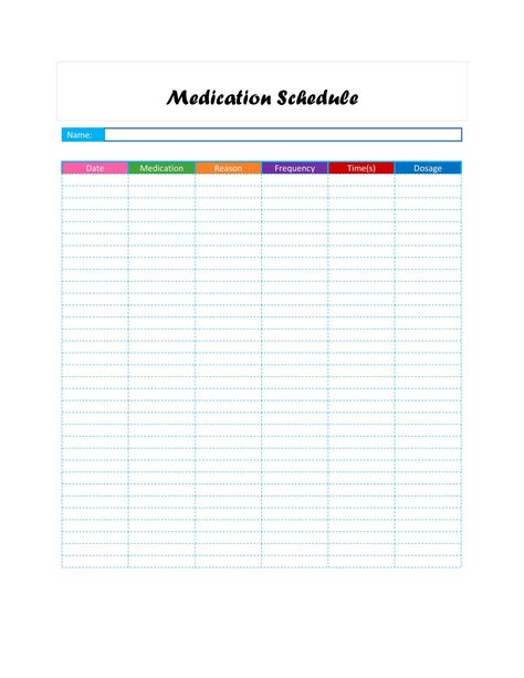 Medicine Schedule Template
