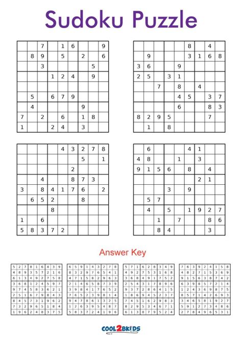 Medium Sudoku Puzzles Printable