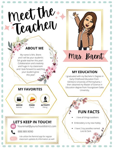Meet The Teacher Template Editable Free