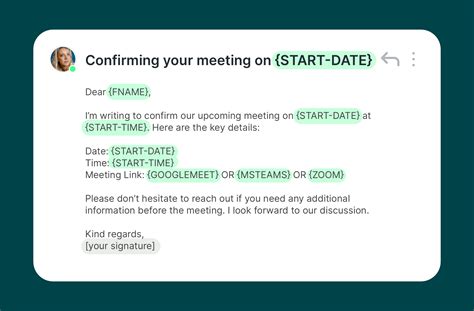 Meeting Confirmation Email Template