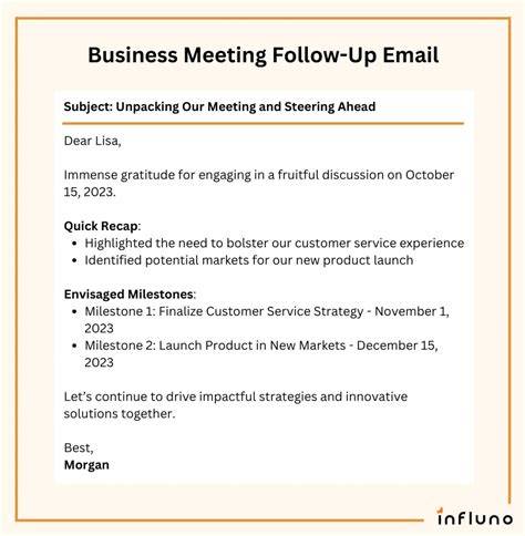 Meeting Follow Up Email Template