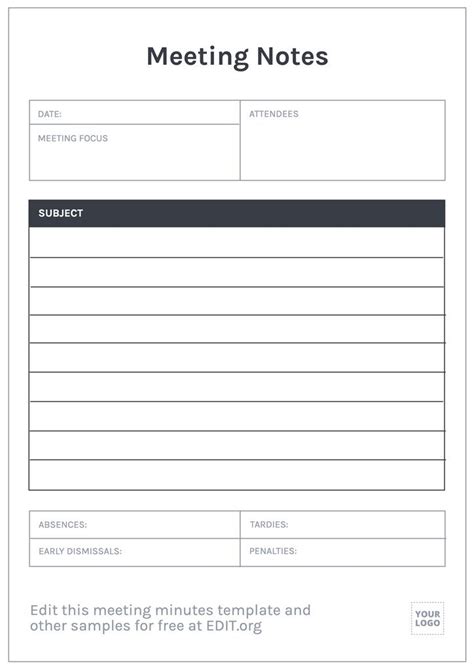 Meeting Notes Template Doc