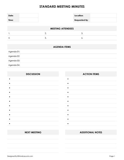 Meeting Template Word