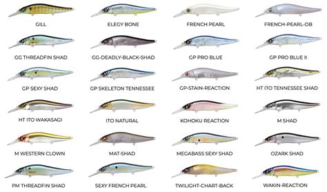 Megabass Vision 110 Color Chart