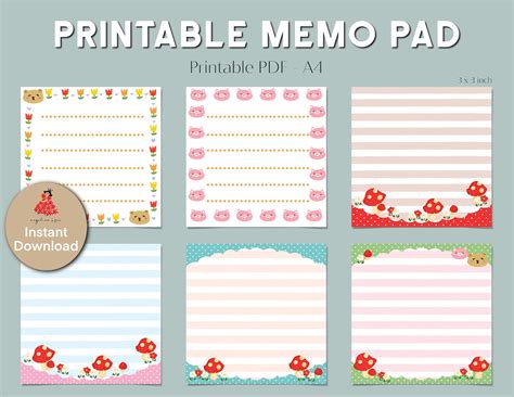 Memo Pad Printable