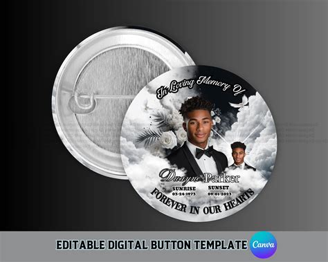 Memorial Buttons Template