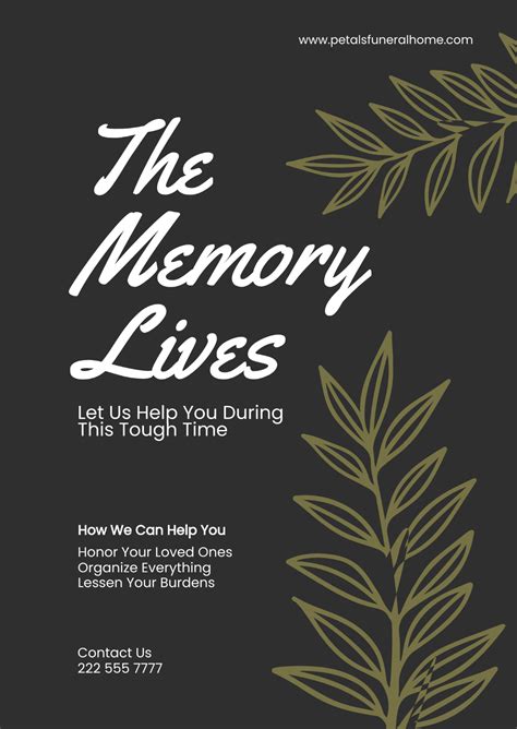 Memorial Handout Template