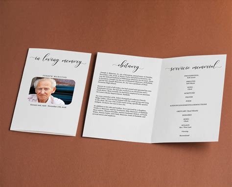 Memorial Service Bulletin Template