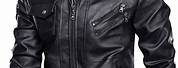 Men's Leather Jacket with Hoodie