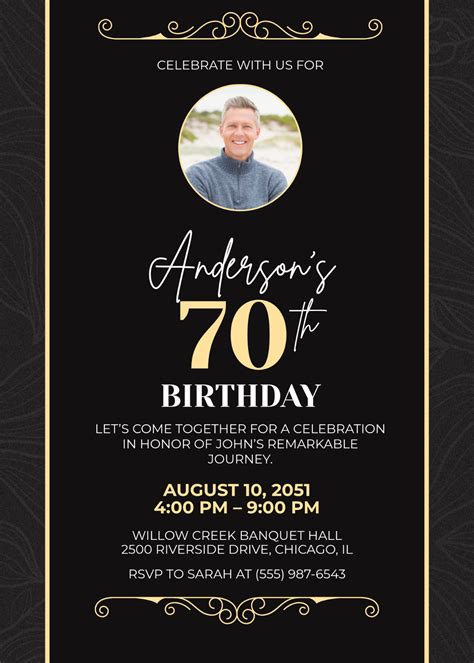 Men Birthday Invitation Template