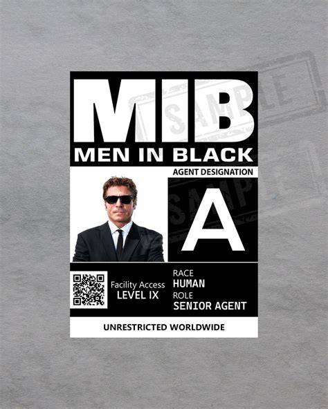 Men In Black Id Template