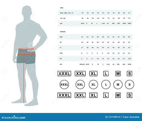 Men Waist Size Chart