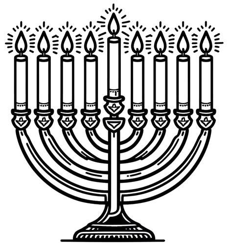 Menorah Printable Coloring Page