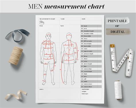 Mens Clothing Measurements Chart
