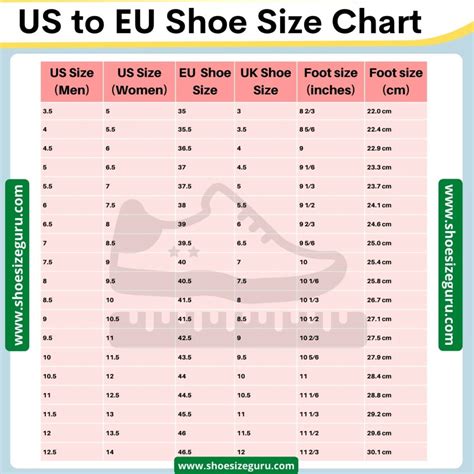 Mens Euro Shoe Size Chart