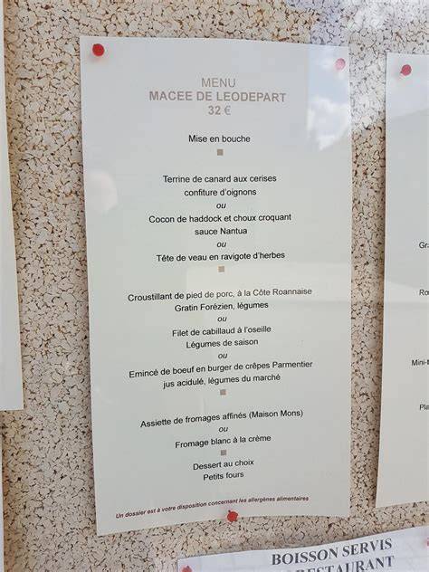Menu Jacques à Présilly