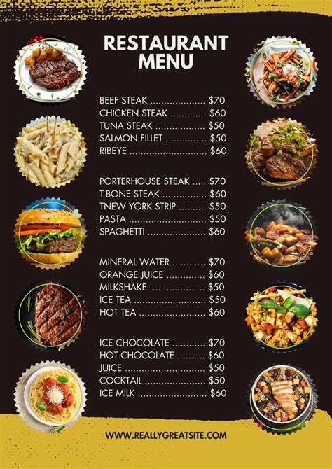 Menu Template Restaurant