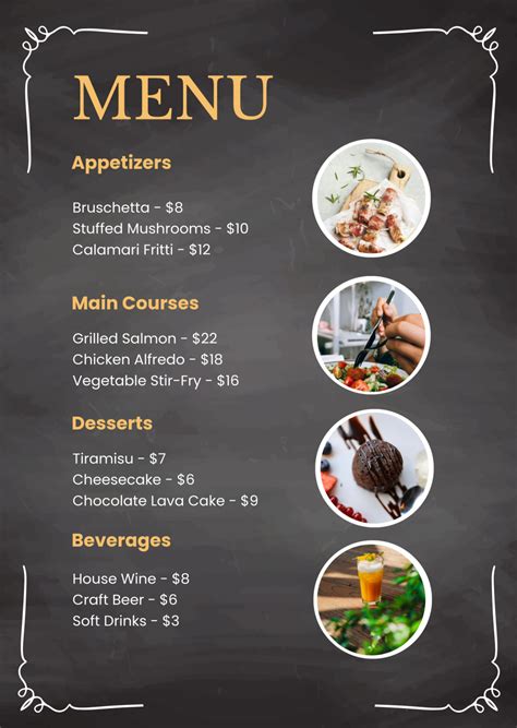 Menu Templates Free