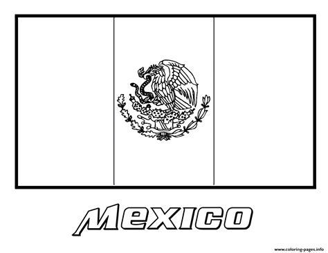 Mexican Flag Printable Coloring Page
