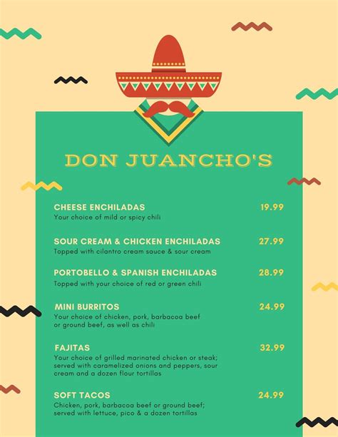 Mexican Menu Template