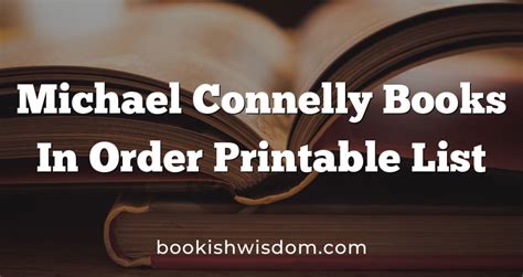 Michael Connelly Books In Order Printable List