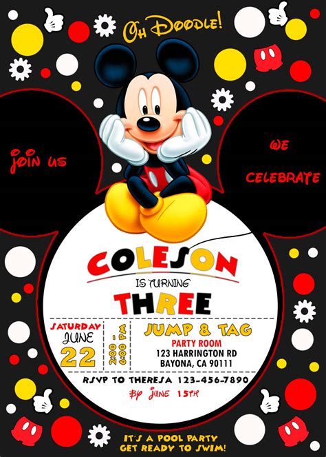 Mickey Birthday Invitation Templates