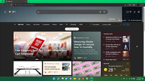 Microsoft Edge Home page