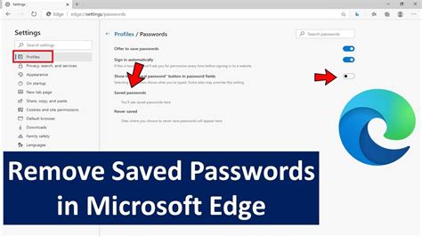 Microsoft Edge Saved Password Remove