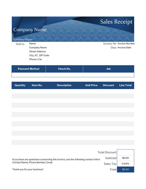 Microsoft Receipt Template