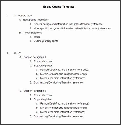 Microsoft Word Outline Template