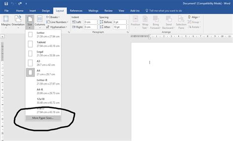 Microsoft Word Page Layout