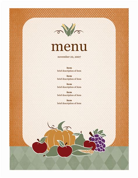 Microsoft Word Restaurant Menu Templates Free
