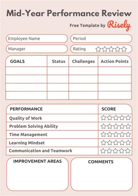 Mid Year Performance Review Template