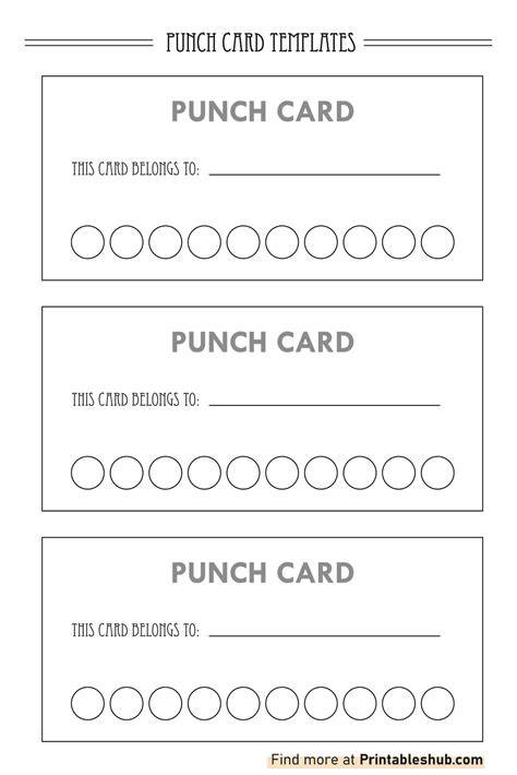 Middle School Incentive Punch Card Template Free Printable