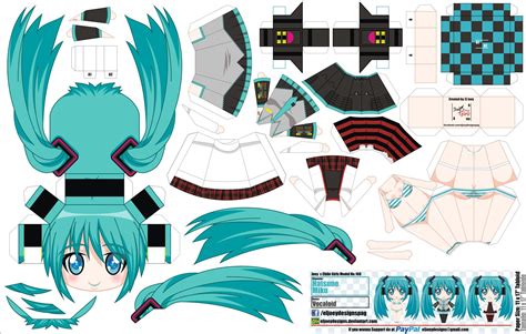 Miku Paper Doll Template
