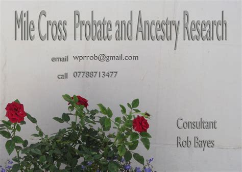 Mile Cross Probate and Ancestral Research
