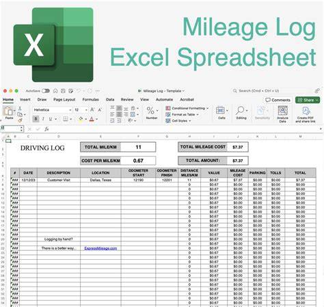 Mileage Reimbursement Template Excel