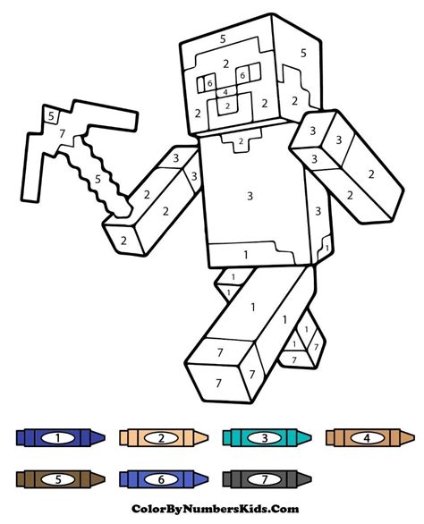 Minecraft Color By Number Printable