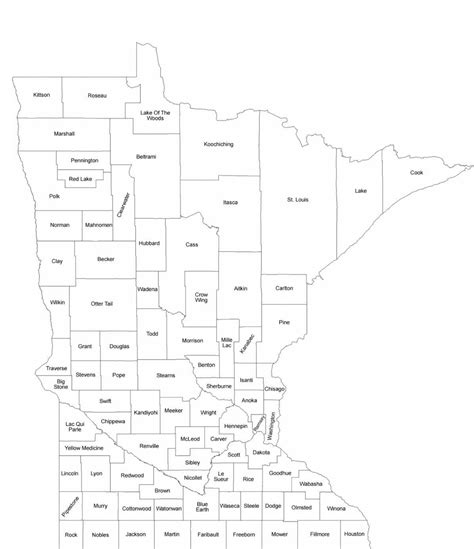 Minnesota County Map Printable
