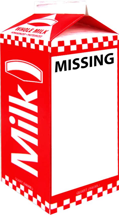 Missing Milk Carton Template