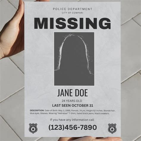 Missing Poster Template Halloween
