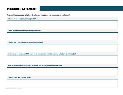 Mission Statement Templates
