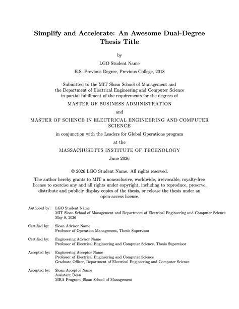 Mit Thesis Template