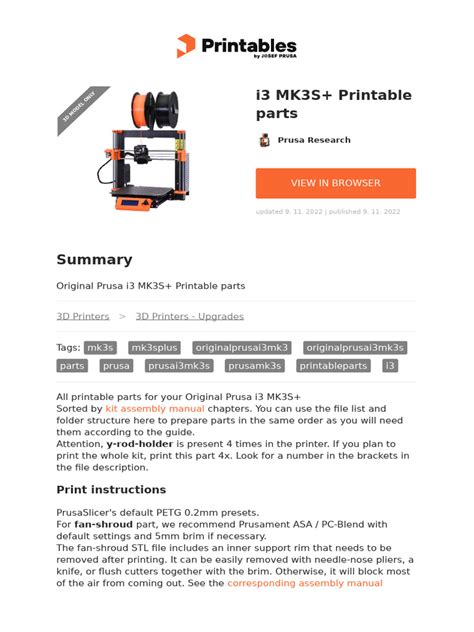 Mk3s Official Printable Parts