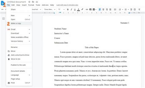 Mla Template Google Docs