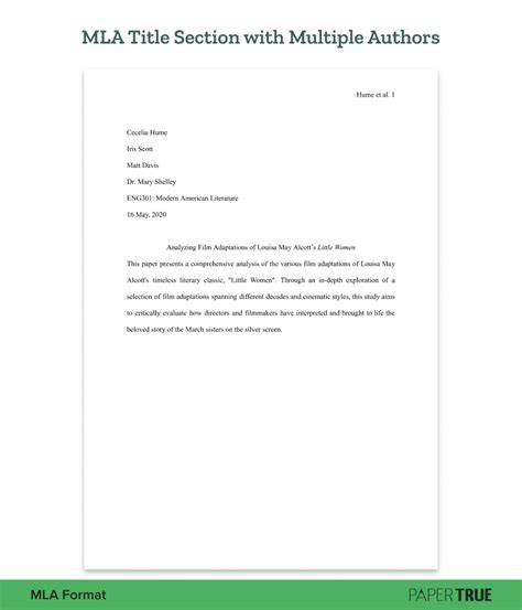 Mla Title Page Template