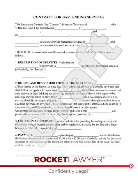 Mobile Bartending Contract Template